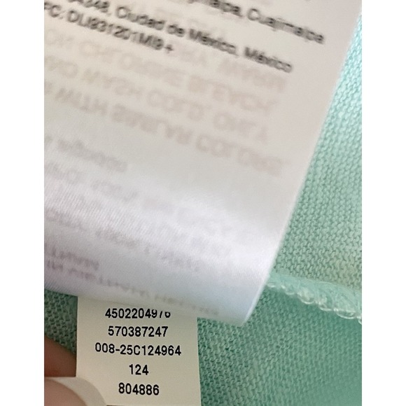 CHICO'S Teal Blue Flutter Eyelet Sleeve 100% Linen Knit Top Tee Shirt‎ Large  2 - Picture 9 of 11